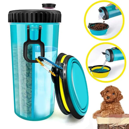 2 In 1 Non-toxic Portable Leakproof Dog Food Water Bottle