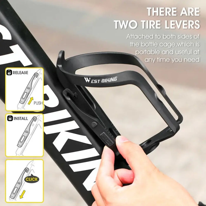 2 In1 Bicycle Water Bottle Cage With Tire Levers