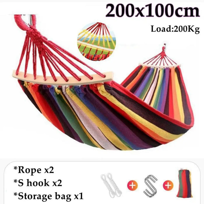 2 Colors Stripe Canvas Hammock Portable Thickening