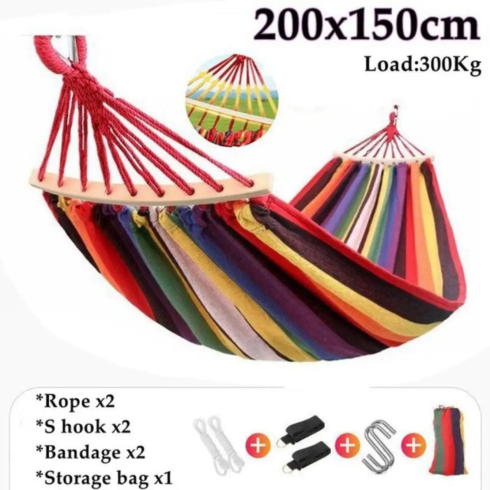 2 Colors Stripe Canvas Hammock Portable Thickening