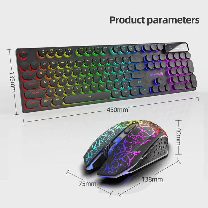 2.4g Wireless Rechargable Rgb Backlight Gaming Keyboard