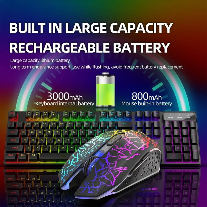 2.4g Wireless Rechargable Rgb Backlight Gaming Keyboard