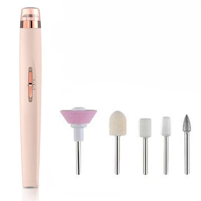 Vibe Geeks 5 IN 1 Electric Nail Drill Kit Full Manicure and Pedicure Tool - USB Rechargeable