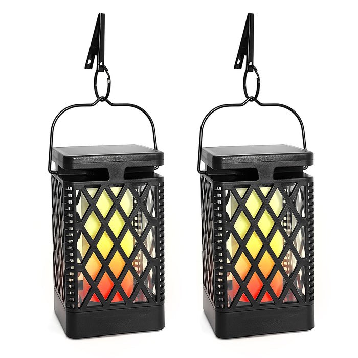 Vibe Geeks 2 Pack Flickering Flame Solar Garden Pendant