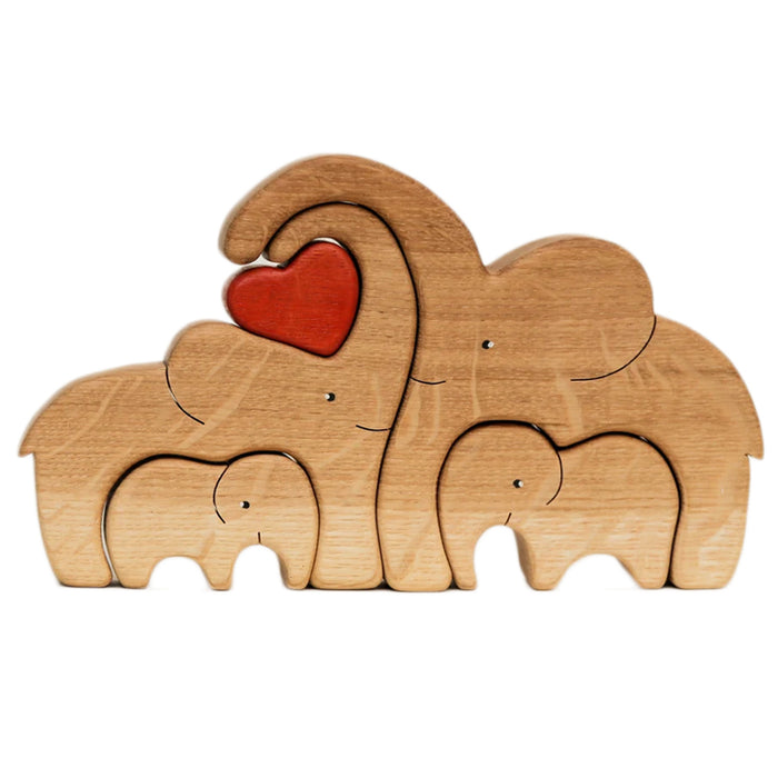 Vibe Geeks Wooden Elephant Family Stackable Figurine