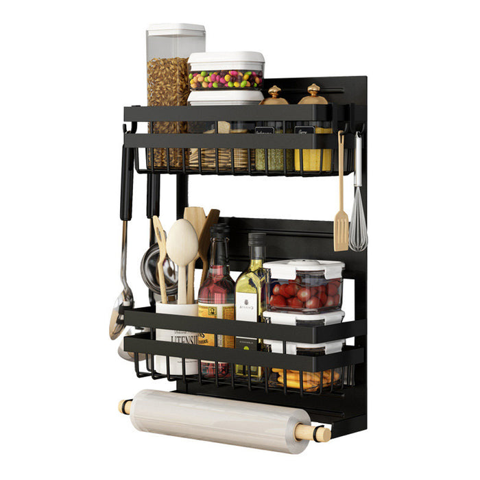 Vibe Geeks 2 Layer Magnetic Spice Rack Refrigerator Shelf