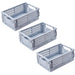 Vibe Geeks Pack Of 3 Mini Folding Plastic Crates Storage