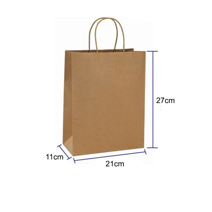 Brown Kraft Paper Bags With Handle For Gifts And Souvenirs Recycled Carrying Bags