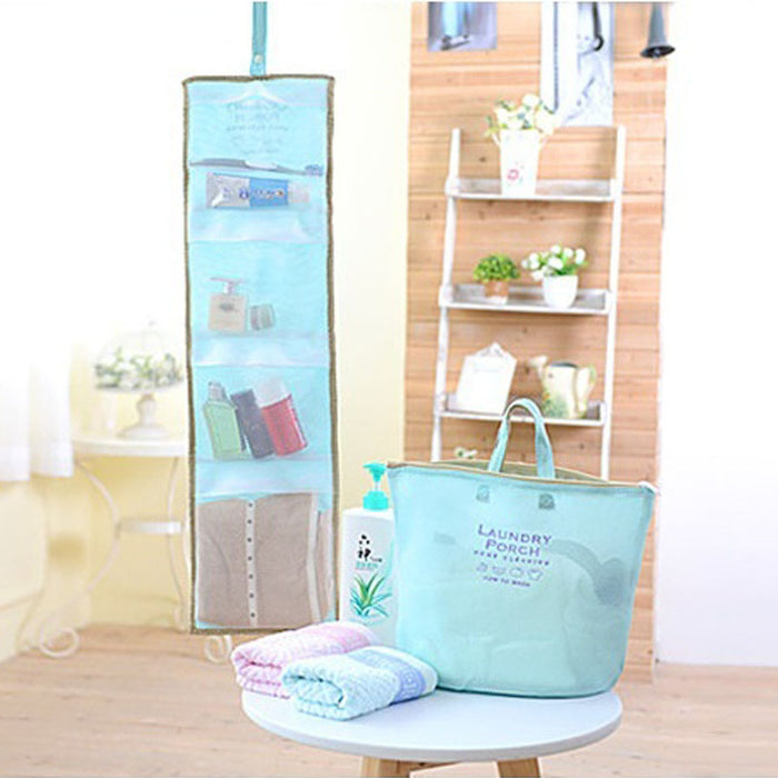 Portable Reusable Bath Hanging Mesh Bag Organizer