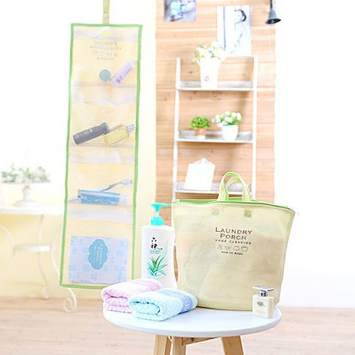 Portable Reusable Bath Hanging Mesh Bag Organizer