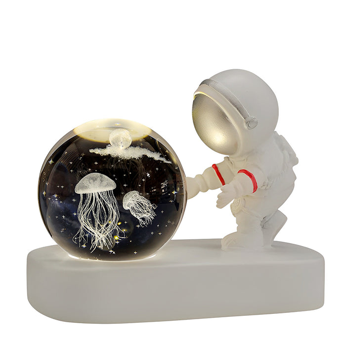 Vibe Geeks Astronaut 3D Crystal Ball Night Light for Home Décor - USB Plugged In