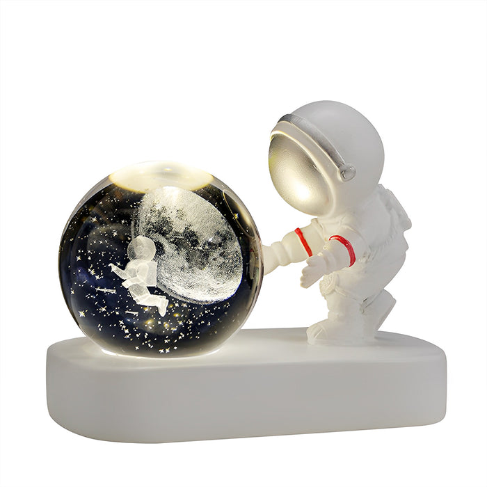 Vibe Geeks Astronaut 3D Crystal Ball Night Light for Home Décor - USB Plugged In