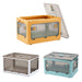 Plastic 4 Doors Stackable Collapsible Storage Bins With Lid