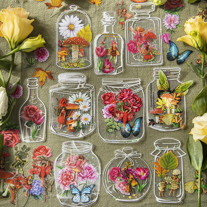 Vibe Geeks 20pcs Handmade Transparent Dried Flower Bookmark