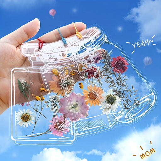 Vibe Geeks 20pcs Handmade Transparent Dried Flower Bookmark