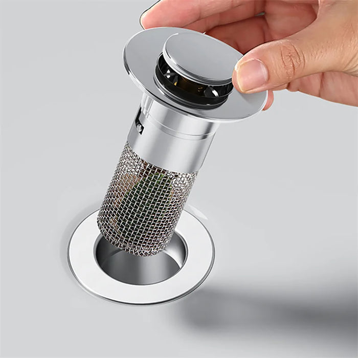 Vibe Geeks Anti-Odor Pop-Up Design Stainless Steel Sink Strainer & Stopper