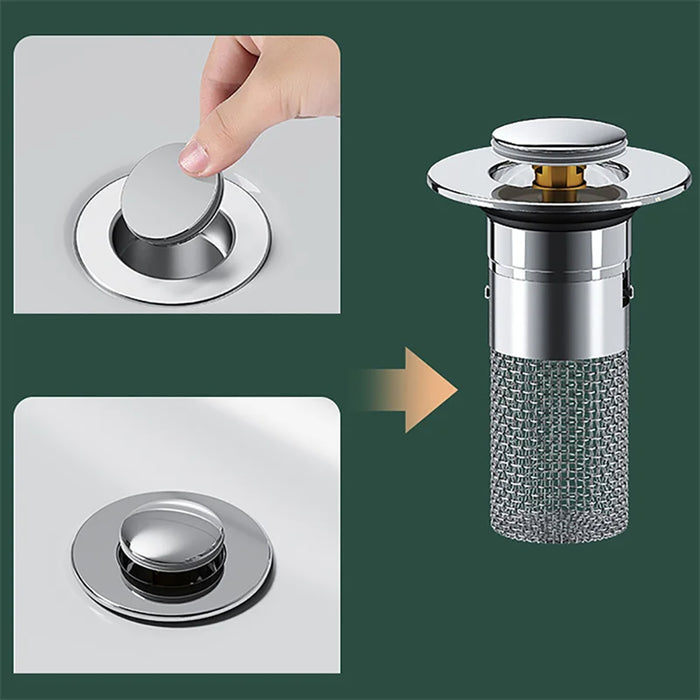 Vibe Geeks Anti-odor Pop-up Design Stainless Steel Sink