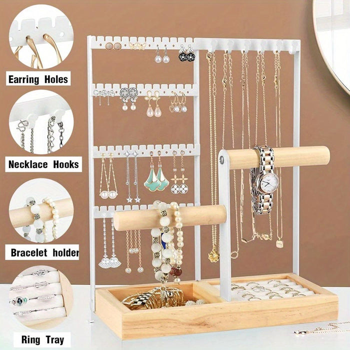 Vibe Geeks Desktop Jewelry Organizer Jewelry Stand With Ring And Bracelet Holder