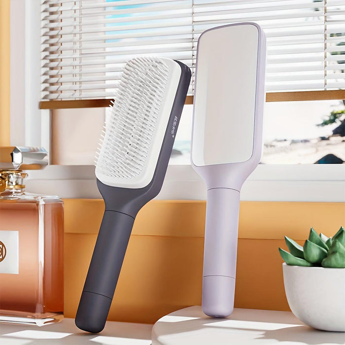 Vibe Geeks Anti-Static Massage Comb Scalable Rotate Lifting Self Cleaning Hairbrush