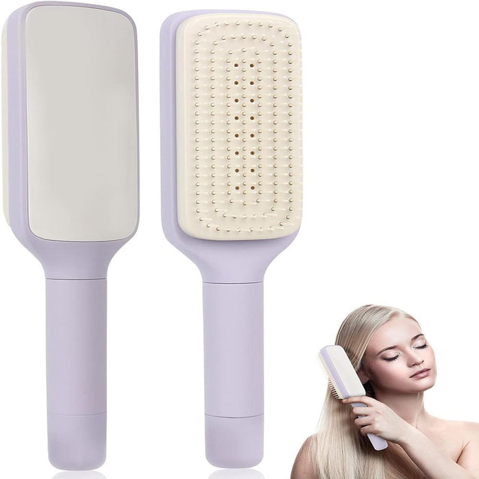 Vibe Geeks Anti-Static Massage Comb Scalable Rotate Lifting Self Cleaning Hairbrush