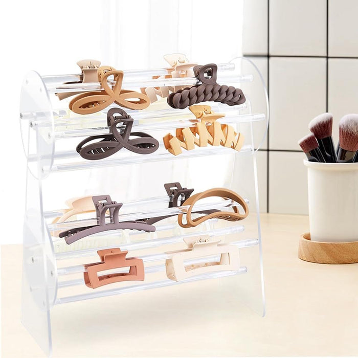 Vibe Geeks 360-Degree Acrylic Claw Clip And Hair Clip Organizer And Storage Holder