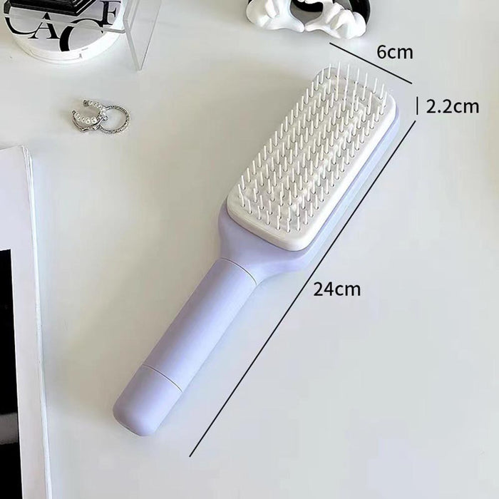 Vibe Geeks Anti-Static Massage Comb Scalable Rotate Lifting Self Cleaning Hairbrush