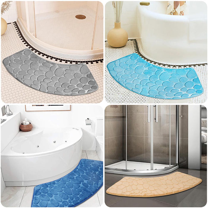 Vibe Geeks Quick Dry Water Absorbent Shower Carpet With Cobblestone Pattern