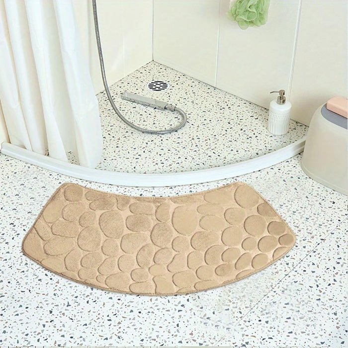 Vibe Geeks Quick Dry Water Absorbent Shower Carpet With Cobblestone Pattern