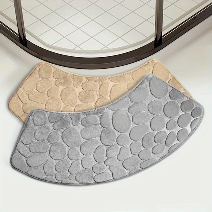 Vibe Geeks Quick Dry Water Absorbent Shower Carpet With Cobblestone Pattern