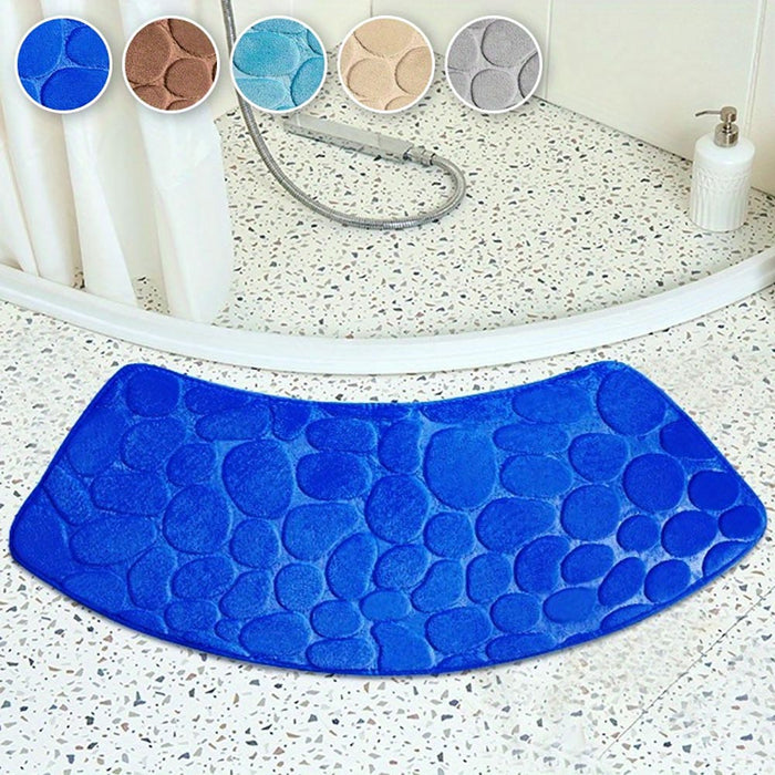 Vibe Geeks Quick Dry Water Absorbent Shower Carpet With Cobblestone Pattern