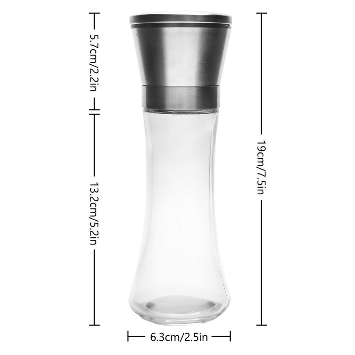 2pcs Stainless Steel Ceramic Mills Kitchen Salt and Pepper