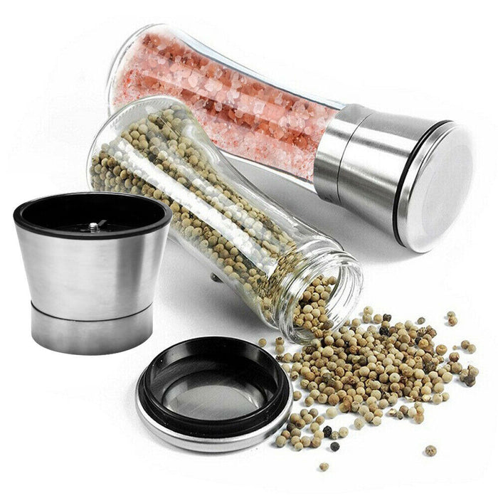 2pcs Stainless Steel Ceramic Mills Kitchen Salt and Pepper