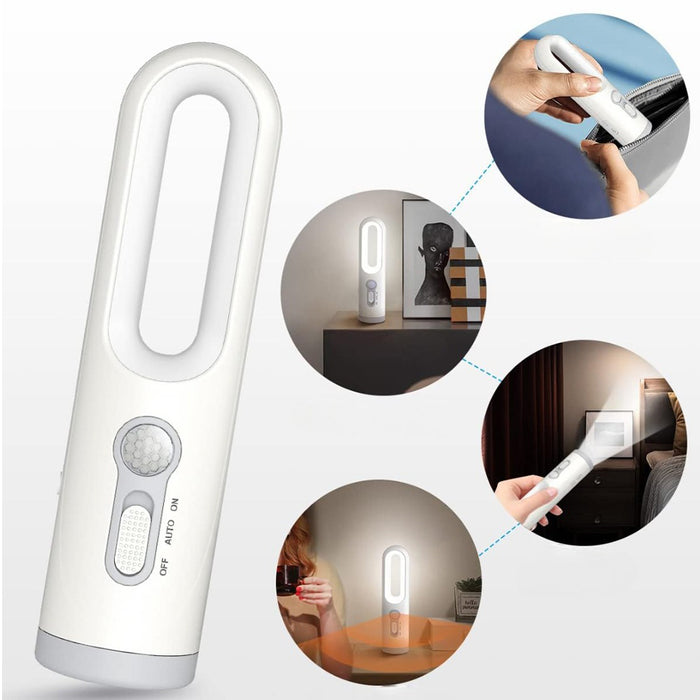 Vibe Geeks 2-In-1 Portable Led Motion Sensor Night Light Indoor Flashlight - Rechargeable