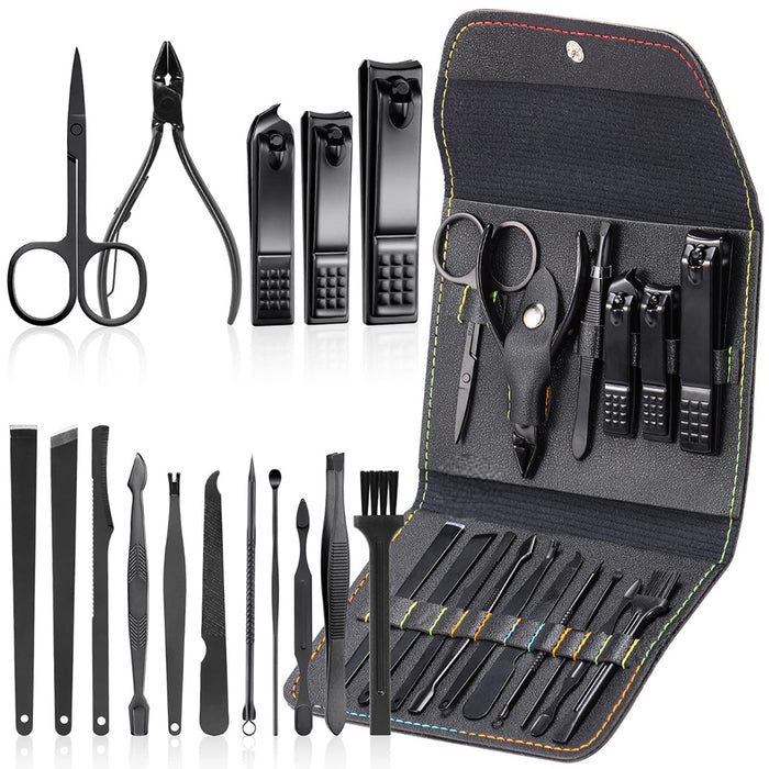 Vibe Geeks 4/16Pcs High-Quality Steel Professional Nail Cutters Tools With Travel Case Kit