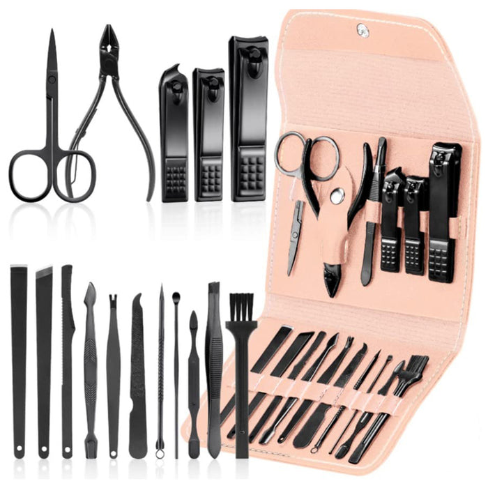 Vibe Geeks 4/16Pcs High-Quality Steel Professional Nail Cutters Tools With Travel Case Kit