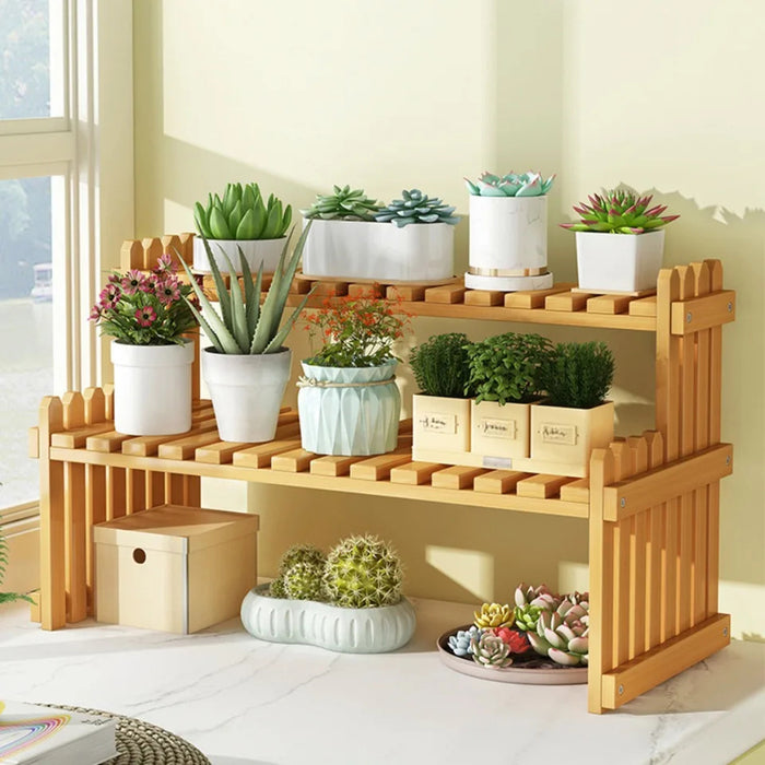 Vibe Geeks Plant-Inspired Multi-Level Storage Rack For Indoor Or Balcony Areas