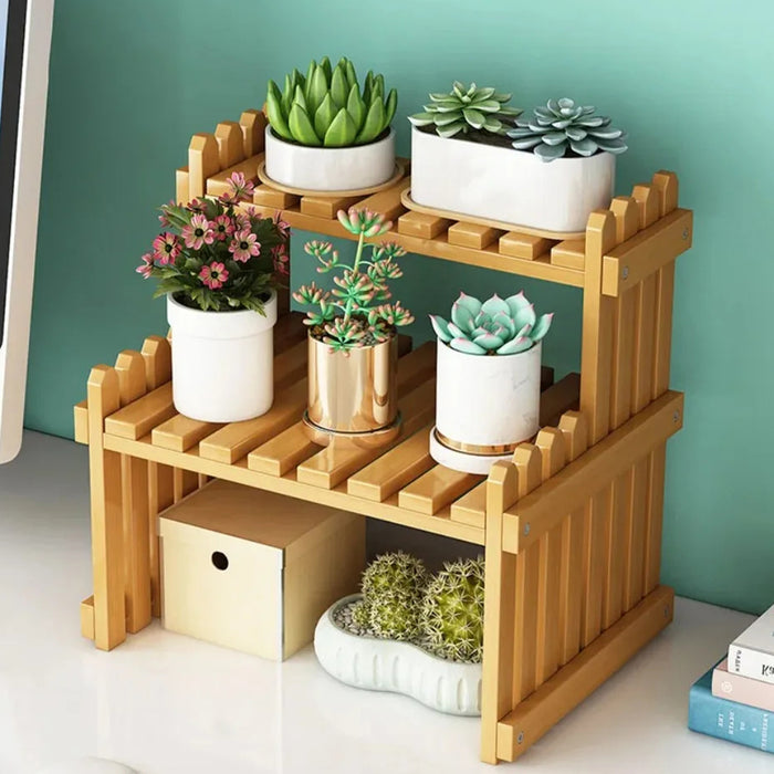 Vibe Geeks Plant-Inspired Multi-Level Storage Rack For Indoor Or Balcony Areas