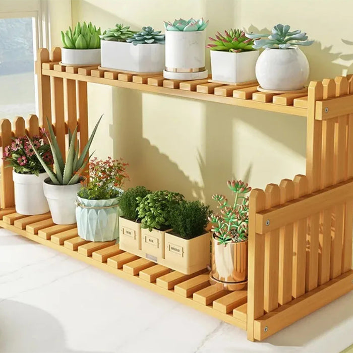 Vibe Geeks Plant-Inspired Multi-Level Storage Rack For Indoor Or Balcony Areas