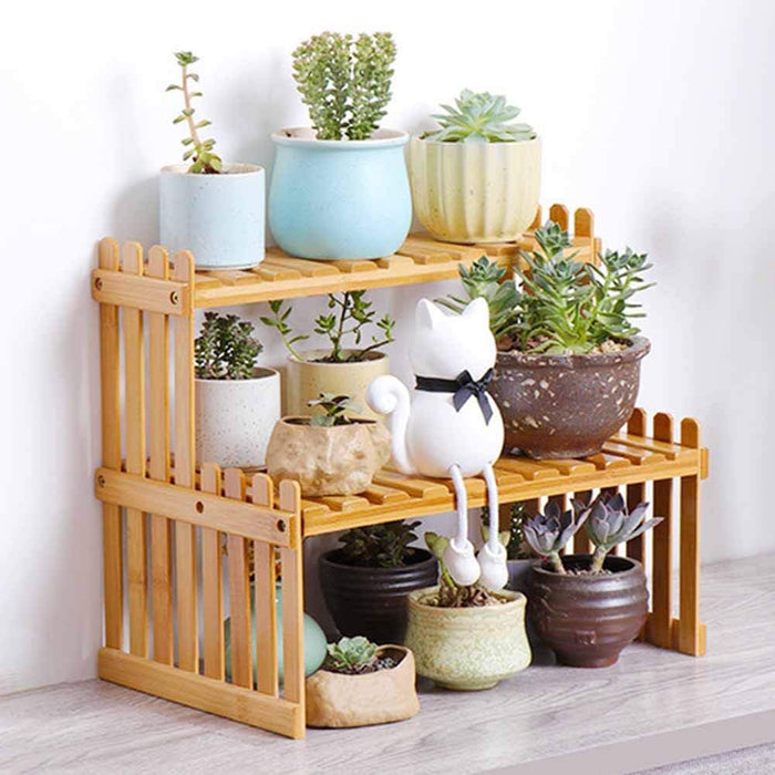 Vibe Geeks Plant-Inspired Multi-Level Storage Rack For Indoor Or Balcony Areas