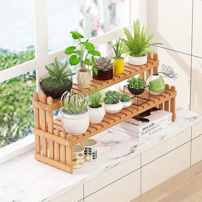 Vibe Geeks Plant-Inspired Multi-Level Storage Rack For Indoor Or Balcony Areas