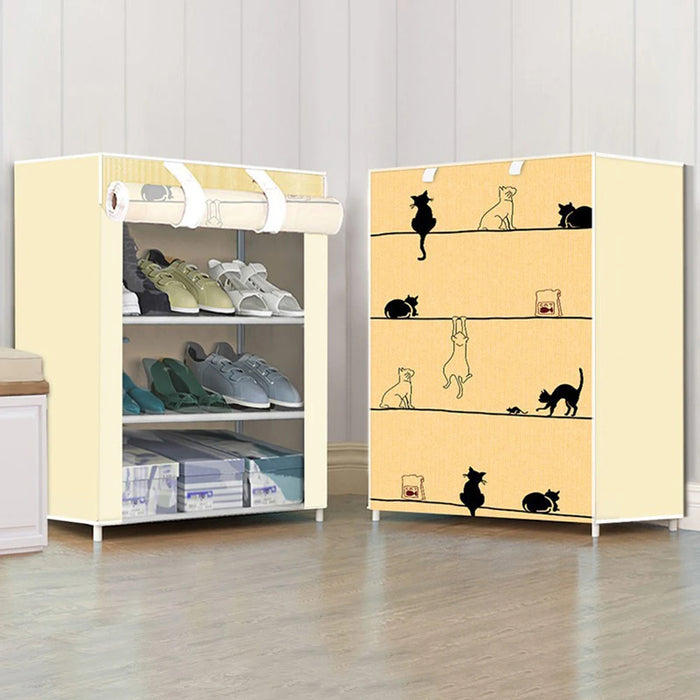 Vibe Geeks Nonwovens Fabric Dustproof Multilayer Shoes Cabinet Organizer For Simple Storage And Organization