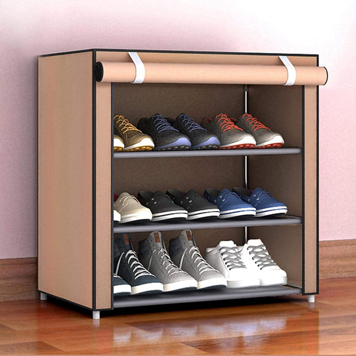 Vibe Geeks Nonwovens Fabric Dustproof Multilayer Shoes Cabinet Organizer For Simple Storage And Organization