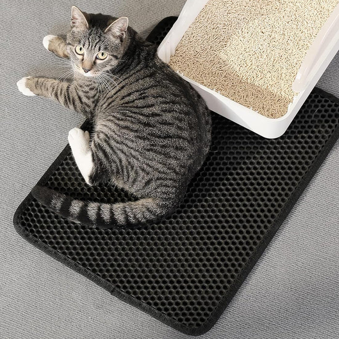 Vibe Geeks Waterproof Double Layer Cat Litter Mat Non-Slip Scratch Pad