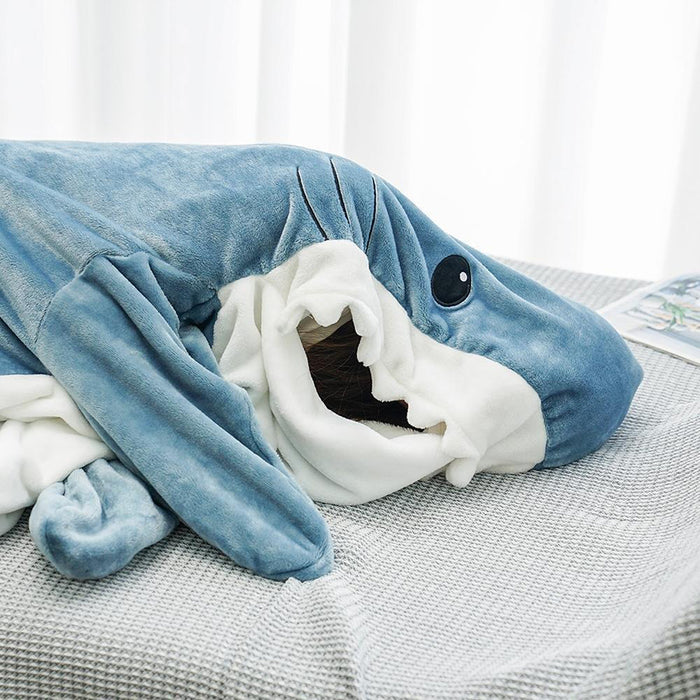 Vibe Geeks Funny Homewear Shark Onesie Sleeping Bag Winter Warm Blanket