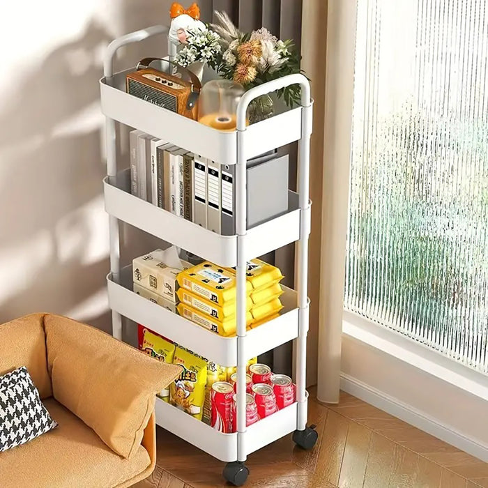 Vibe Geeks Versatile Rolling Storage Cart With Multiple Shelves And Wheels