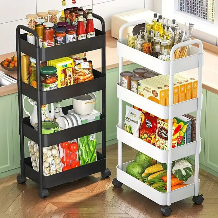 Vibe Geeks Versatile Rolling Storage Cart With Multiple Shelves And Wheels