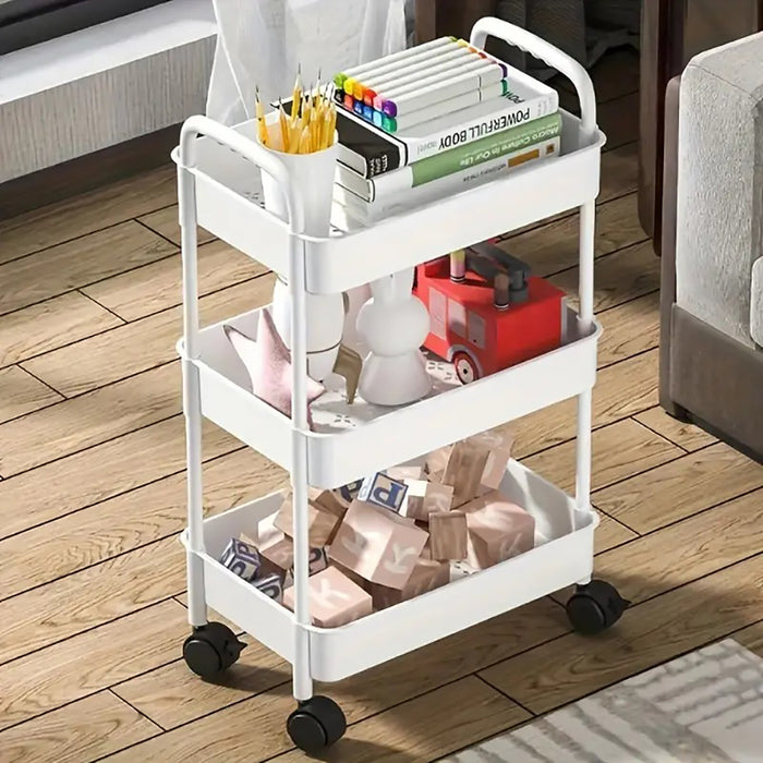 Vibe Geeks Versatile Rolling Storage Cart With Multiple Shelves And Wheels