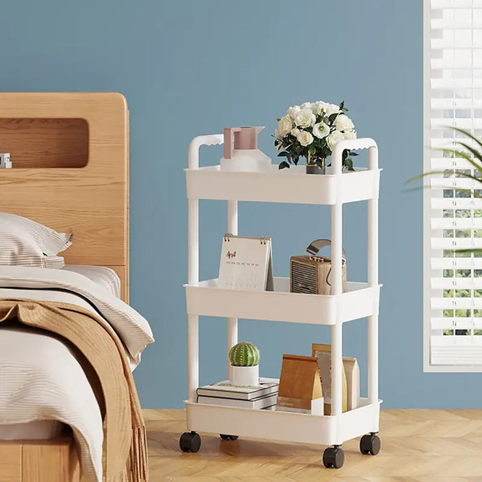 Vibe Geeks Versatile Rolling Storage Cart With Multiple Shelves And Wheels