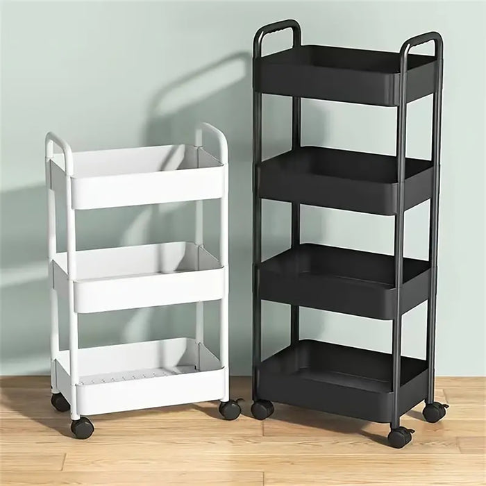 Vibe Geeks Versatile Rolling Storage Cart With Multiple Shelves And Wheels