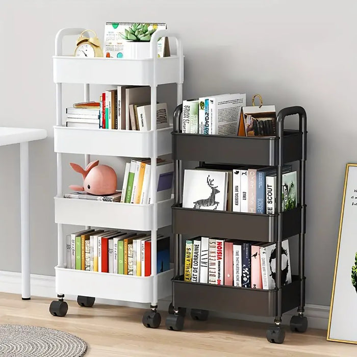 Vibe Geeks Versatile Rolling Storage Cart With Multiple Shelves And Wheels